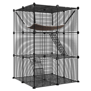 ZENY Cat Cage Indoor Cat Enclosures DIY Cat Playpen 3-Tiers Kennels Pet Crate with Extra Large Hammock for 1-2 Cats, Ferret, Chinchilla, Rabbit, Small Animals