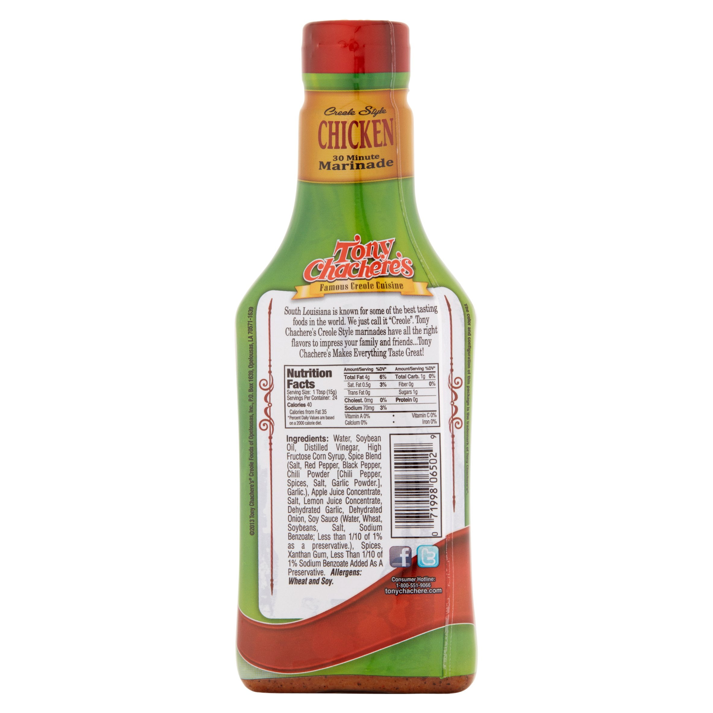 Tony Chachere's 30 Minute Marinade, Seafood, Creole Style - 12 fl oz