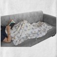 thumbnail image 6 of Hedgehog Soft Flannel Fleece Throw Blanket, Sketch Art Mushrooms and Forest Animals with Dots Artwork, Cozy Plush for Indoor and Outdoor Use, 70" x 90", Pale Orange Pale Grey, by Ambesonne, 6 of 6