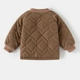thumbnail image 4 of Otqutp 1-6 Years Kids Boys' Middle and Small Children's Winter Solid Color Cotton Jacket Long Sleeve Outwear with Pocket Coat(Coffee,4-5 Years), 4 of 8