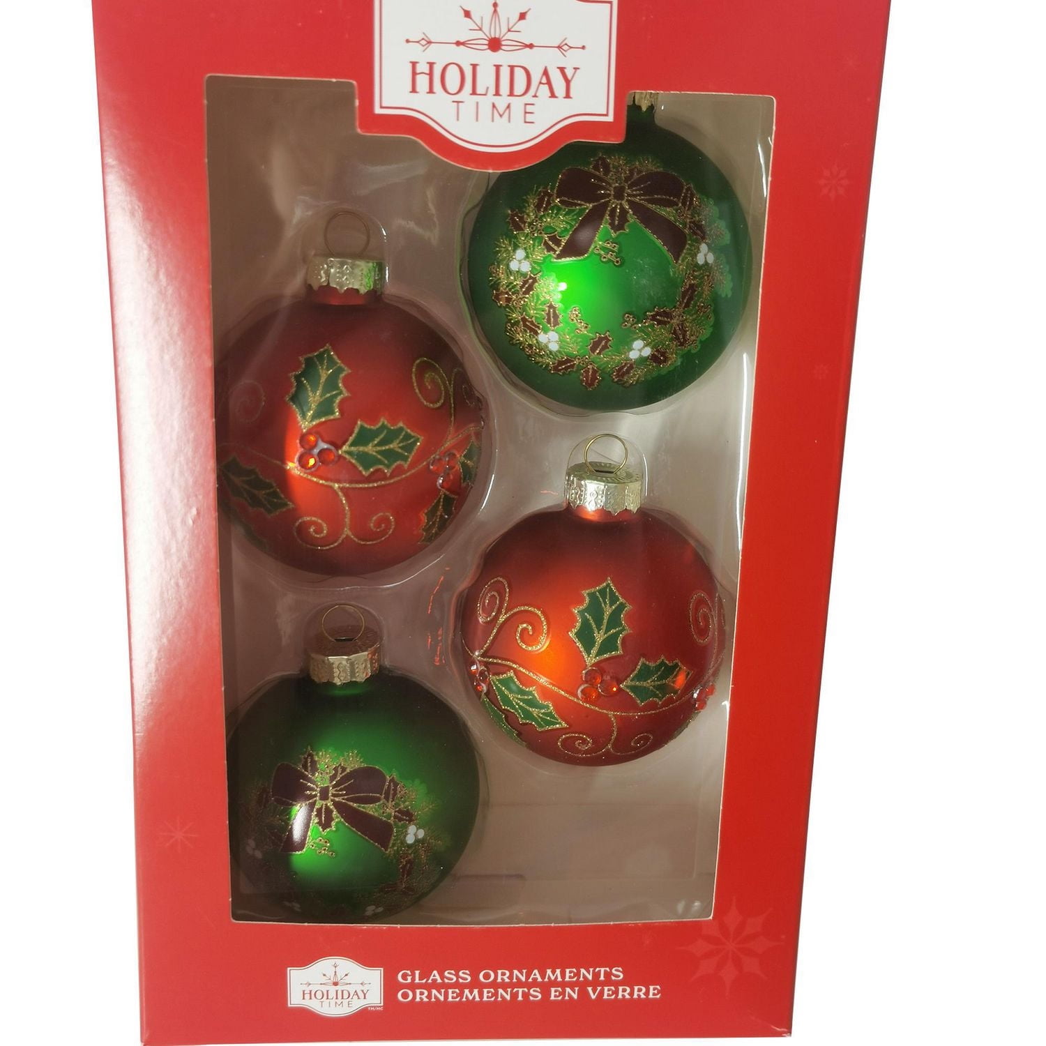 Holiday Time 65mm X 4ct Green Leaf Ornament