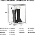 thumbnail image 6 of 3 Pack Boot Storage Organizer Tall Boots Boxes Clear Plastic Stackable Acrylic Boot Display Case Storage Box with Divider, Shoe Organizer Box, XXX-L, 6 of 14