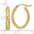thumbnail image 2 of Auriga Fine Jewelry 14K Yellow Gold Satin Oval Hoop Earrings for Women (L- 22.92mm, W- 17.05mm), 2 of 4