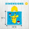 thumbnail image 3 of Franco Pokemon Anime Kids Beach/Pool/Bath/Camping Hooded Towel Poncho 24" X 22", Absorbent Cotton Cover up, Official Licensed Pokemon Product, 3 of 6