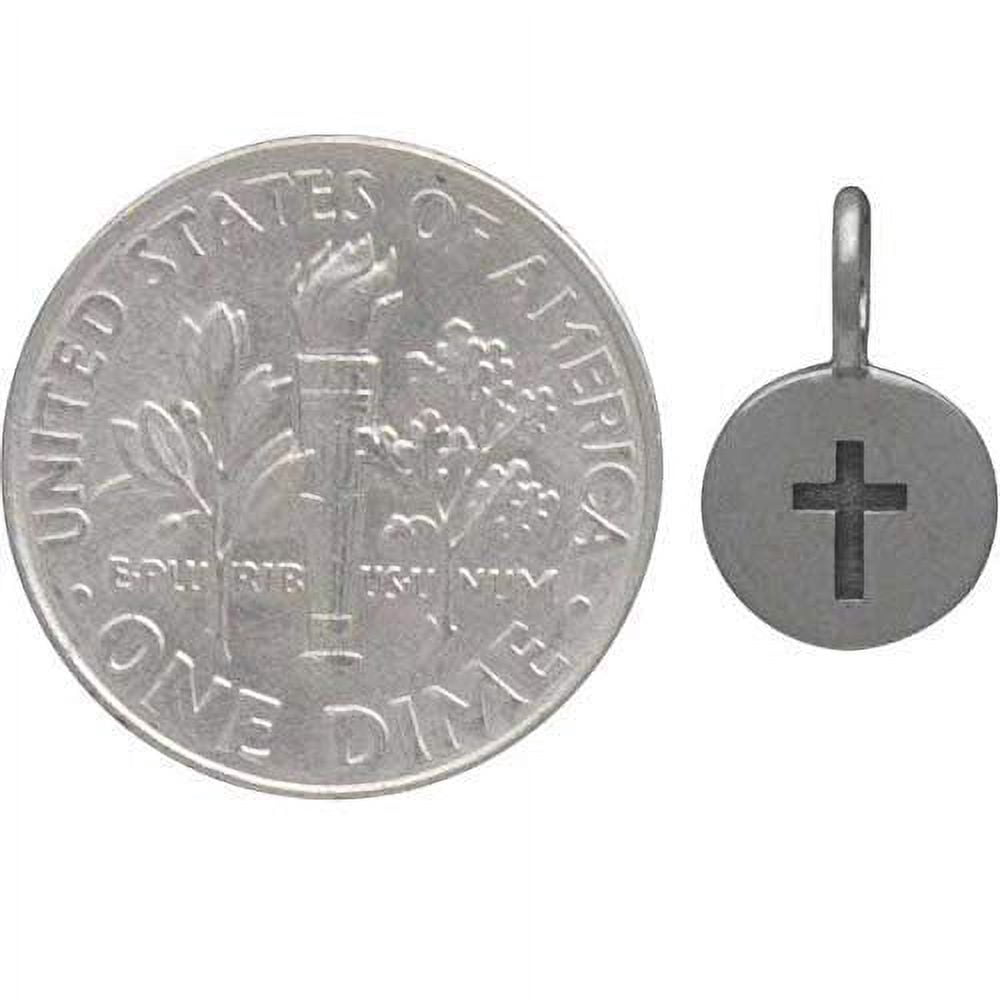 Cross Charm Necklace on a 14 Inch Cable Chain. Baptism Gift. Godchild Gift. First Communion Gift. Unisex Necklace