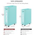 thumbnail image 3 of Lifesela X-Large Rolling Laundry Hamper, 27" Tall Slim Laundry Basket with Mesh Liner, Collapsible Dirty Clothes Hamper with Handle, Corner Laundry Bin Laundry Cart with Wheels (Light Blue), 3 of 7