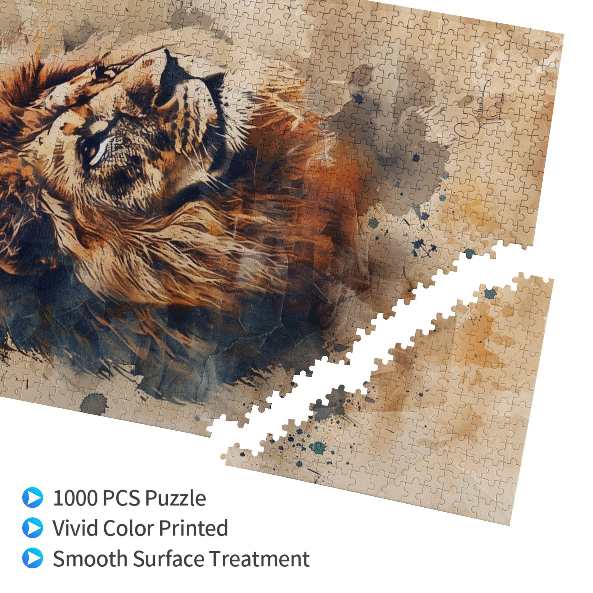 1000 PCS Vintage Lion 1000 Piece Vibrant Jigsaw Puzzle,Stress Relieving Pleasure,Classic Animal Wooden Puzzle For Adults,Ideal For Relaxation And Family Fun,Challenging Brain Exercise