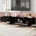 thumbnail image 2 of BESTCOSTY Modern TV Stand with 5 Champagne Legs Versatile Storage TVS up to 77" White, 2 of 5