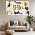 thumbnail image 6 of Glittery 99th Birthday Banner with Balloons and Stars Backdrop Party Supplies Photography Props Birthday Decoration Background Decor, 6 of 7