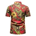 thumbnail image 4 of Camisas de manga corta estampadas delgadas casuales de primavera y verano para hombres Blusa de playa superior Pompotops oipoqjl25536, 4 of 5