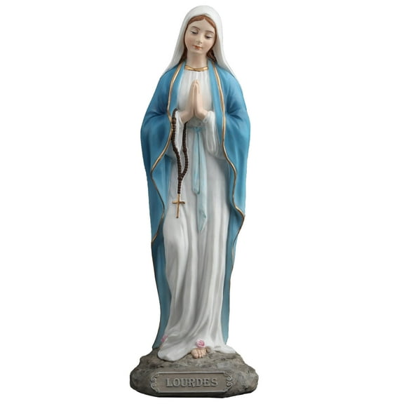 Veronese Design 6 1/8 Inch Our Lady of Lourdes Virgin Mary Polyresin Hand Painted Religious Icon Collectible Figurine Statue