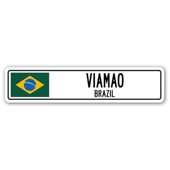 VIAMAO BRAZIL Street Sign Brazilian flag city country road wall gift