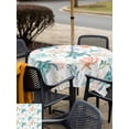 thumbnail image 5 of Outdoor Tablecloth with Umbrella Hole for Patio/Picnic/Party/Camping, Teal Red Coastal Waterproof Table Cloth Square Cover Washable, Beach Nautical Sea Turtle Coral Starfish (54"x 54"), 5 of 8