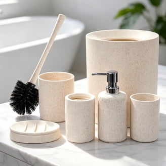 Ambesonne Patriotic Soap Dispenser & Toothbrush Holder Set