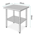 thumbnail image 3 of Table en Acier Inoxydable Table de Préparation Commerciale avec Dosseret, Table de Travail Robuste avec Tablette Inférieure Réglable pour Restaurant, Maison et Hôtel, 3 of 9