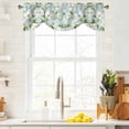 thumbnail image 4 of Tie Up Valances for Windows, Flower Floral Adjustable Valance Curtains Window Treatment for Living Room/Bedroom, Country Branch Leaves Watercolor Blue Rod Pocket Kitchen Curtains & Drapes 42x12 Inch, 4 of 9