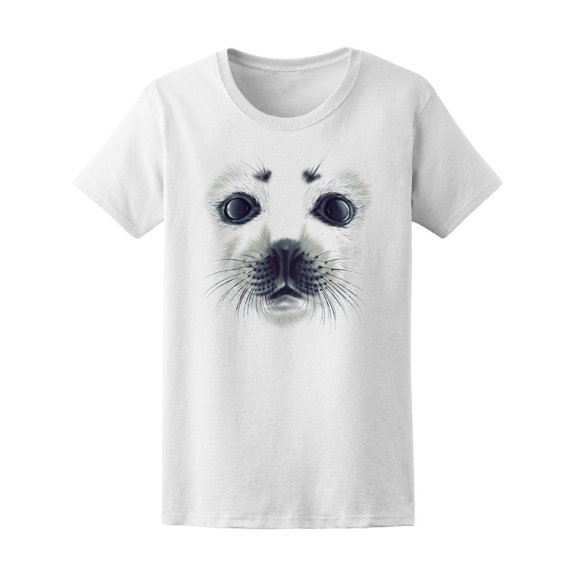 Beautiful White Baby Seal Sketch Tee Women's -Image by Shutterstock