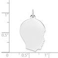 thumbnail image 2 of 14k White Gold Plain Medium Facing Right Engravable Boy Charm, 2 of 3