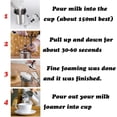 thumbnail image 4 of Espumador de leche, Espumador de leche manual de acero inoxidable, Jarras de espuma de leche de café de mano, Fabricante de espuma de leche manual para capuchino, 4 of 5