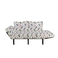 thumbnail image 2 of Japanese Futon Couch, Oriental Bird Design with Water Lily Vintage Illustration in Watercolor, Daybed with Metal Frame Upholstered Sofa for Living Dorm, Loveseat, Multicolor, by Ambesonne, 2 of 4