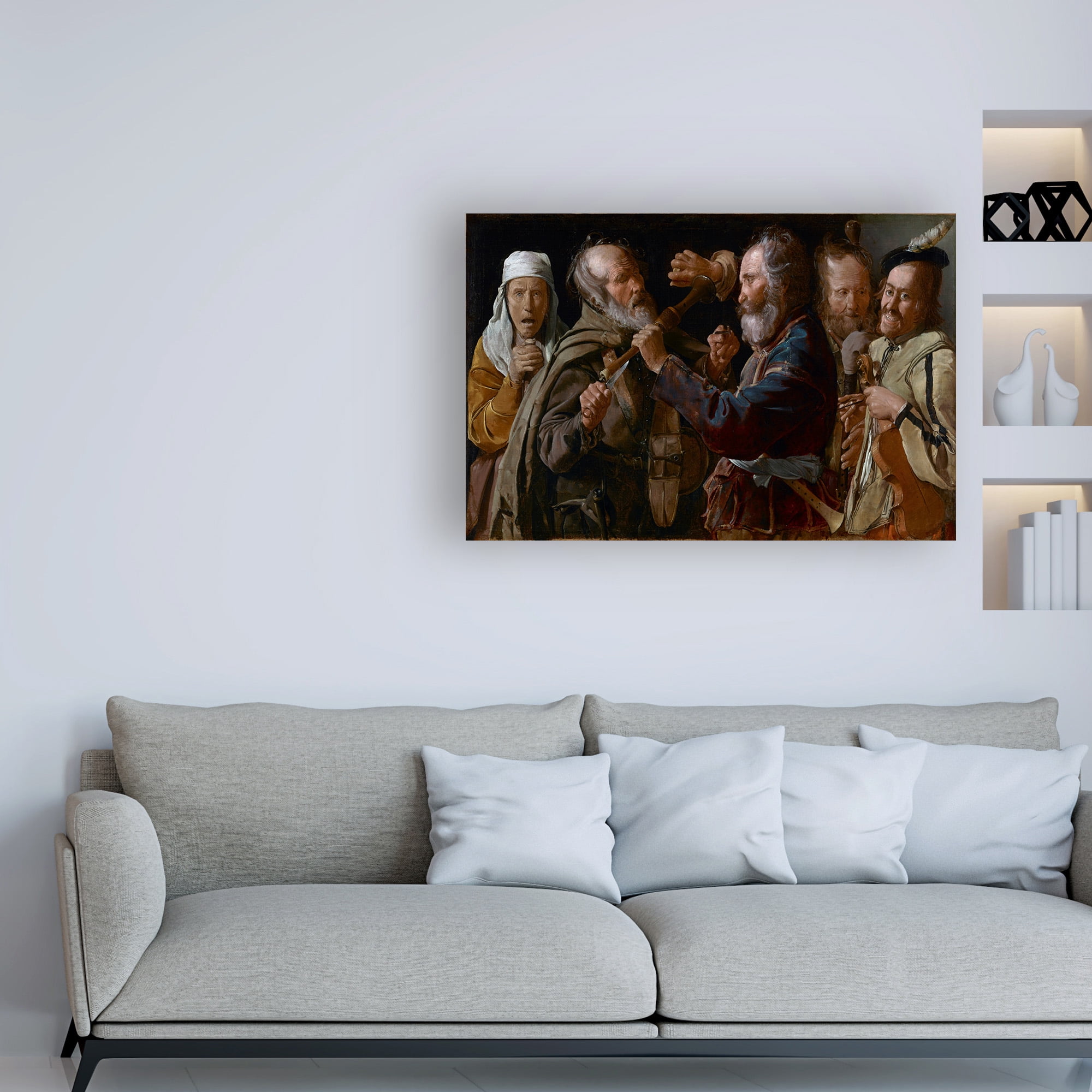 Trademark Fine Art 'Musicians brawl' Canvas Art by La Tour