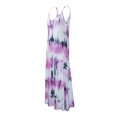 thumbnail image 4 of Vestido largo maxi para mujer Tallas grandes sin mangas con cuello en v estampado Tie-dye Correas de Abanopi Rosa/Medio, 4 of 7