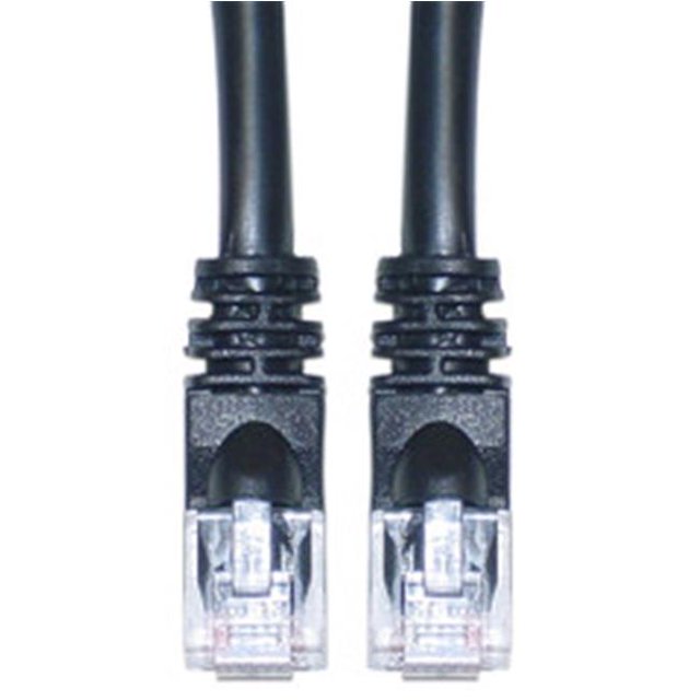 Cat6a Black Ethernet Patch Cable Snagless Molded Boot 500 MHz 10 foot