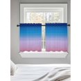thumbnail image 5 of Blue Purple Striped Tier Curtains 24 Inch Length,Sheer Curtains for Bedroom Living Room Window Vintage Stripes Farmhouse Line Rod Pocket Drapes Kitchen Curtains Small Half Window 27.5"x24" 2 Panels, 5 of 7