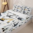 thumbnail image 3 of Erosebridal Playful Construction Truck Zipper Full Size Comforter Sets with Fitted Sheet and 2 Pillowcases,Cartoon Excavator Road Cone Zipper Bedding Set For Boys,Reversible,4pcs, 3 of 7