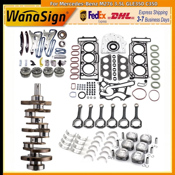 Engine Rebuild Kit Crankshaft Piston Timing Chain Kit VVT Head Gasket Set For Mercedes-Benz 3.5L M276