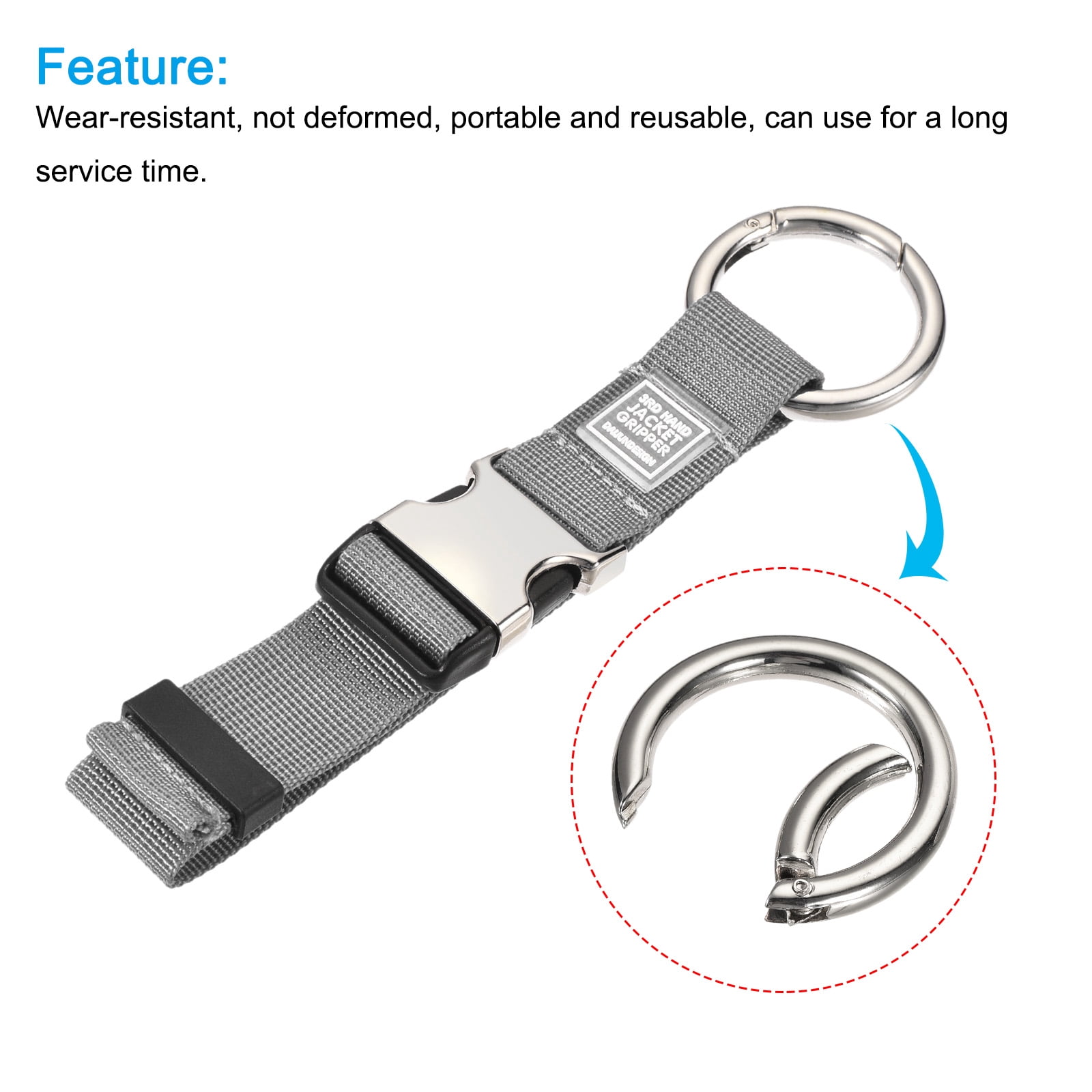Unique Bargains Luggage Straps Jacket Holder Suitcase Belt Carry Clip Gray