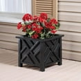 thumbnail image 2 of ZOPan Set of 2 Chippendale Planter Boxes, Black, Outdoor Décor – Plant Holder for Garden, Patio and Lawn, Weather-Resistant Polypropylene – 14 ¾” sq. x 13 ¼ H Overall, 2 of 6
