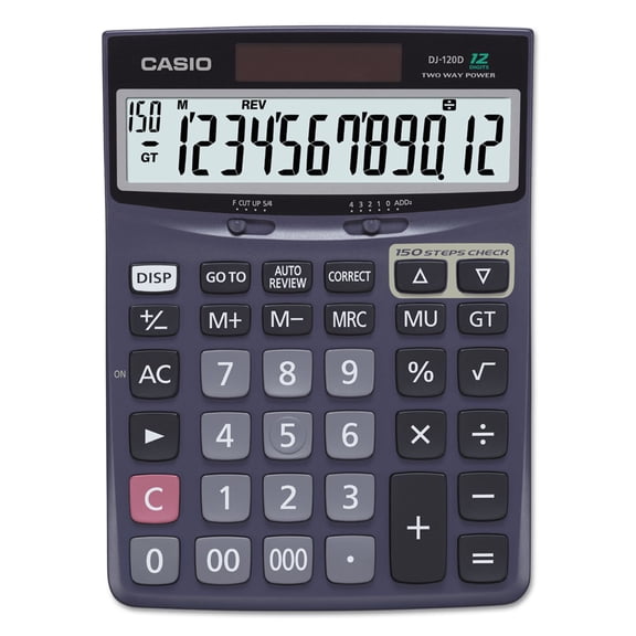 Calculadora Casio DJ120D de 12 dígitos con batería y energía solar