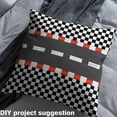 thumbnail image 2 of Homewish Sports Car Fabric by the Yard 3 Yard,Racing Flag Checkerboard Sewing Fabric,White Black Red Room Decor Fabric by the Yard Forboys Teens,Super Cozy Room Decor, 2 of 6