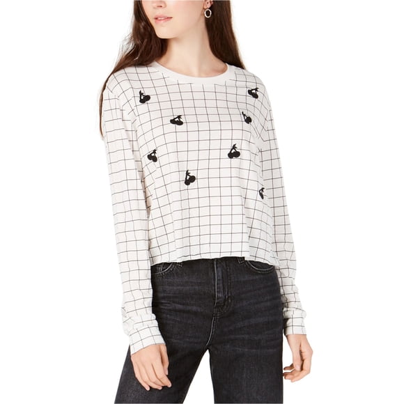 Carbon Copy Womens Cherries Embellished T-Shirt, White, Medium