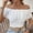 White, variant on Blczomt Womens Summer Tops Dressy Casual Off Shoulder Tops White Peplum Ruffle Lace Blouses for Women 2025