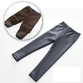 thumbnail image 2 of Godderr Kids Toddler Girls Fleece Faux Leather Pants Baby Thick Warm Strech Leggings Tights Teens Thick Trousers for 3-12 Years, 2 of 7