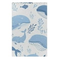 thumbnail image 4 of Whales Blue Leaves Black Out Curtains 84 Inch Length Curtains for Sliding Glass Doors Bedroom Living Room 2 Pack, 4 of 6