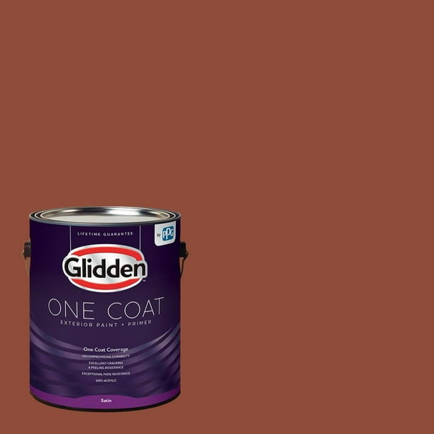 Glidden One Coat Exterior Paint + Primer, Burled Redwood/Brown, 1