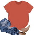 thumbnail image 5 of Womens T Shirts Crew Neck Short Sleeve Basic Summer Solid Color Tops 2025 Trendy Beach Casual Classic-Fit Comfy Outfits Clothes, 5 of 5