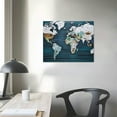 thumbnail image 4 of MLJA Teal Decor World Map Canvas Wall Art Pictures for Living Room Wall Decoration Blue Wall Decor Office World Map Wall Art Map of the world Picture Framed Artwork Decor for Home Decoration, 4 of 5