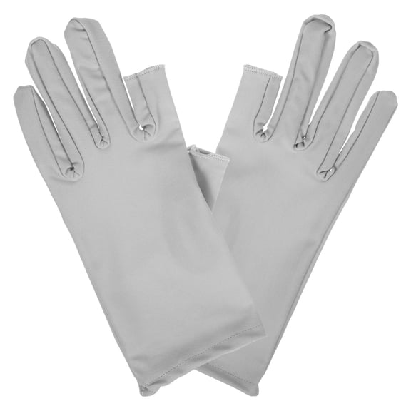 LOLIPPYY 1 Pair Grey Driving Gloves Women Enhanced Stability Half Finger Cloth Design