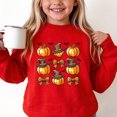 thumbnail image 4 of DJDLJWCJ Girls Halloween Fleece Sweatshirt Long Sleeve Crew Neck Oversized Graphic Pullover Kids Fall Casual Halloween Sweatshirts Red Size 13, 4 of 7