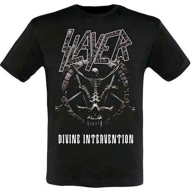 Slayer - Camiseta Intervention 2014 Dates Estampado en Espalda para Adultos Unisex (Negro)