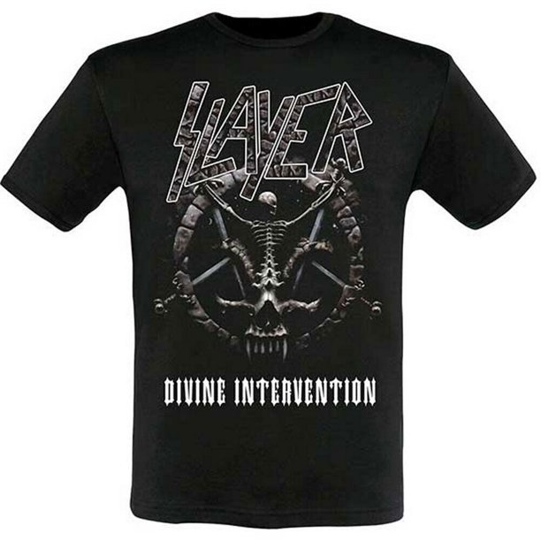 Slayer - Camiseta Intervention 2014 Dates Estampado en Espalda para Adultos Unisex (Negro)