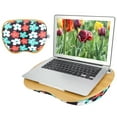 thumbnail image 3 of Cloth Cover Laptop Table, Soft Small In Size Practical Beautiful Laptop Cushion Desk, for Outdoor Travel Office Staff Colorful,Flower-Pattern,Ocean Green, 3 of 7