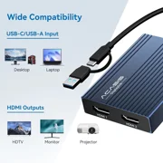 ACASIS USB C Docking Station, Dual 4K HDMI DisplayLink Dock for MacBook Air/Pro, M1/M2/M3/M4 Mac, 100W PD, USB Hub