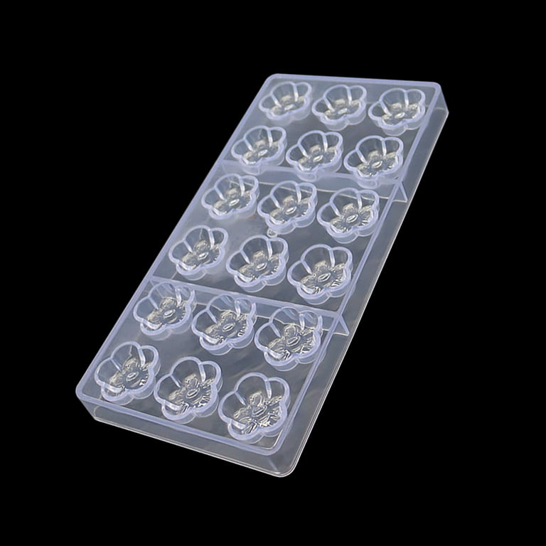 Chocolate Candy Mold, 18 Holes Mini Clear Polycarbonate Chocolate Mold  Transparent Jelly Candy Mold Flower Shaped Plastic Handmade Chocolate  Making