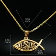 thumbnail image 3 of FENOHREFE Stainless Steel Christian Ichthys Necklace Fish Religious Symbol Christian Jewelry Pendant Jewelry for Women 50cm, 3 of 7