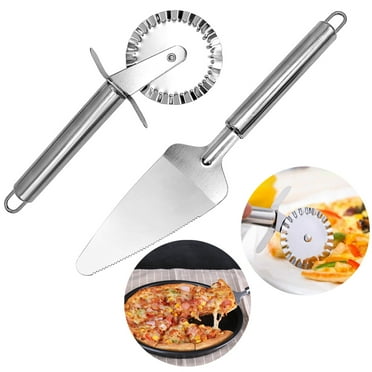 Inheming Stainless Steel Portable Pizza Cutter and Pizza Shovel with Finger Protection